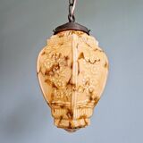 Art Deco marbled opaline pendant light, 1920s-30s