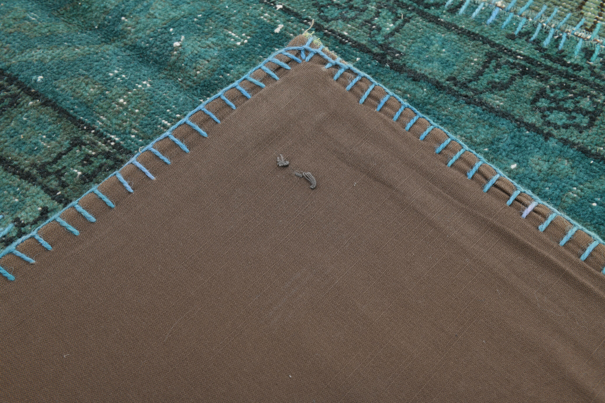 7x10 Green Vintage Patchwork Rug 300x210Cm