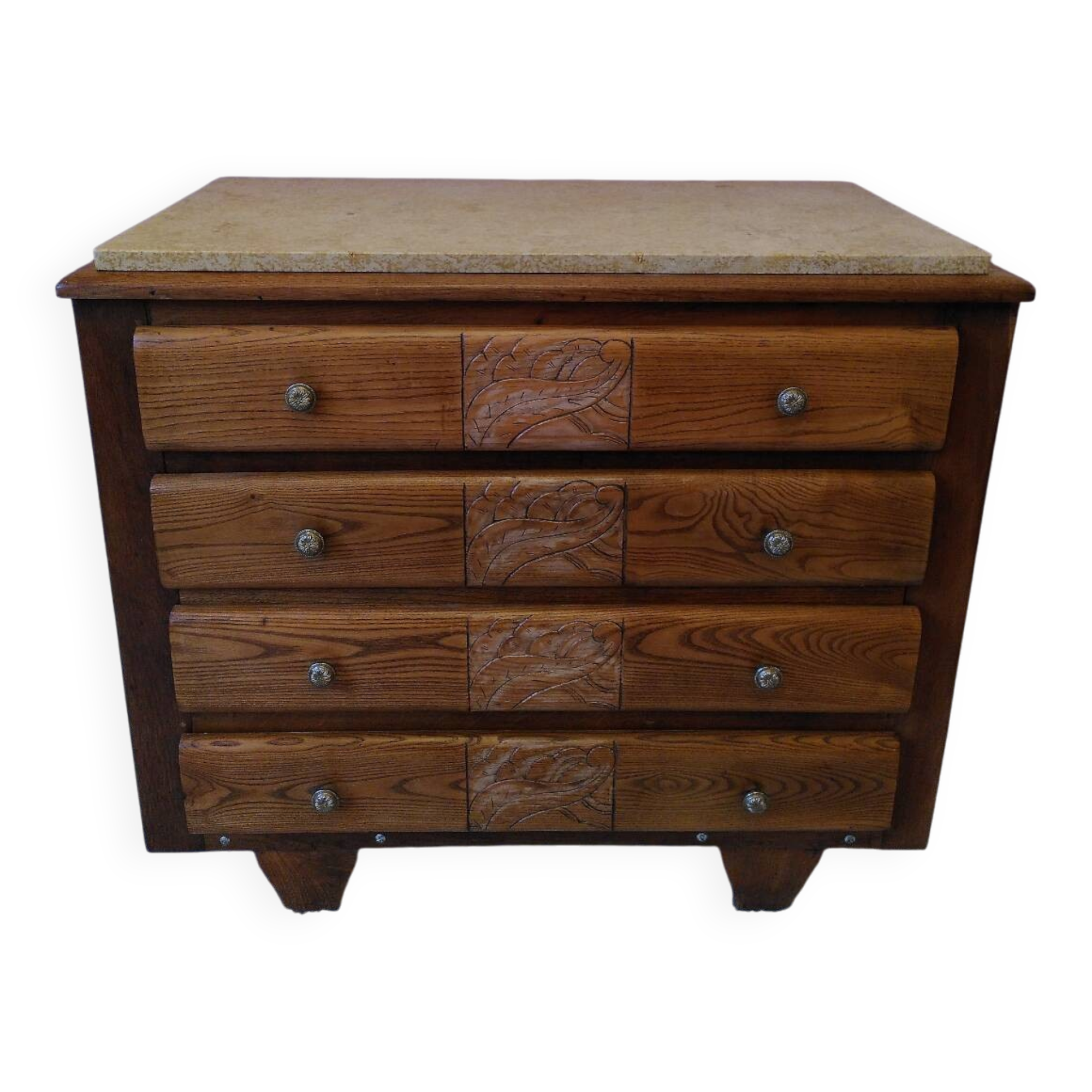 Art Deco chest of drawers, marble top