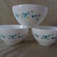 Set of 4 bowls and 2 mugs veronica arcopal small vintage blue flowers
