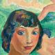Oil on canvas by Emile Compard Portrait of women and composition