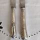 Set of 2 vintage knives, steel blade and silver handle