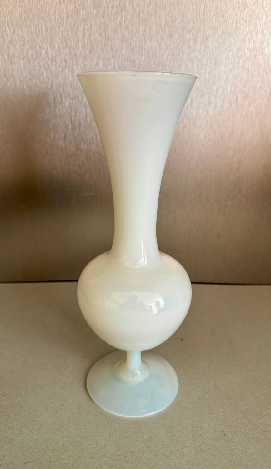 20th century white opaline vase
