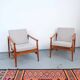 Vintage Thonet teak armchair, retro 1960s–70s style.