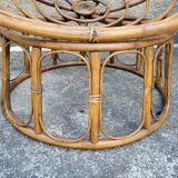 Paire de fauteuils en rotin  ou loveuses années 70