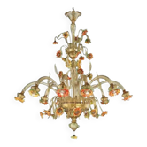 Chandelier en verre de Murano avec des tournesols vénitiens artistiques par Simoeng