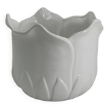 Vintage white porcelain tulip-shaped pot holder
