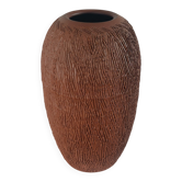 Vintage Mid Century brutalist sgraffito decor ceramic vase