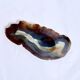Vintage blue brown agate slice tray agate ashtray 1960