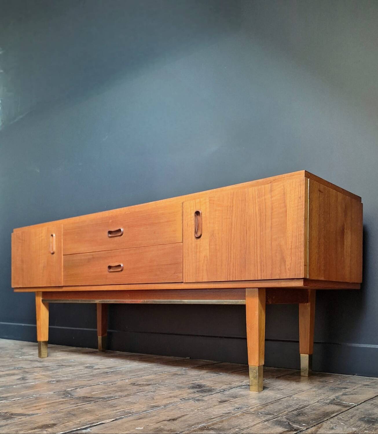 Vintage teak sideboard, Scandinavian design, antique TV cabinet
