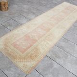 Turkish oushak runner, vintage hallway rug