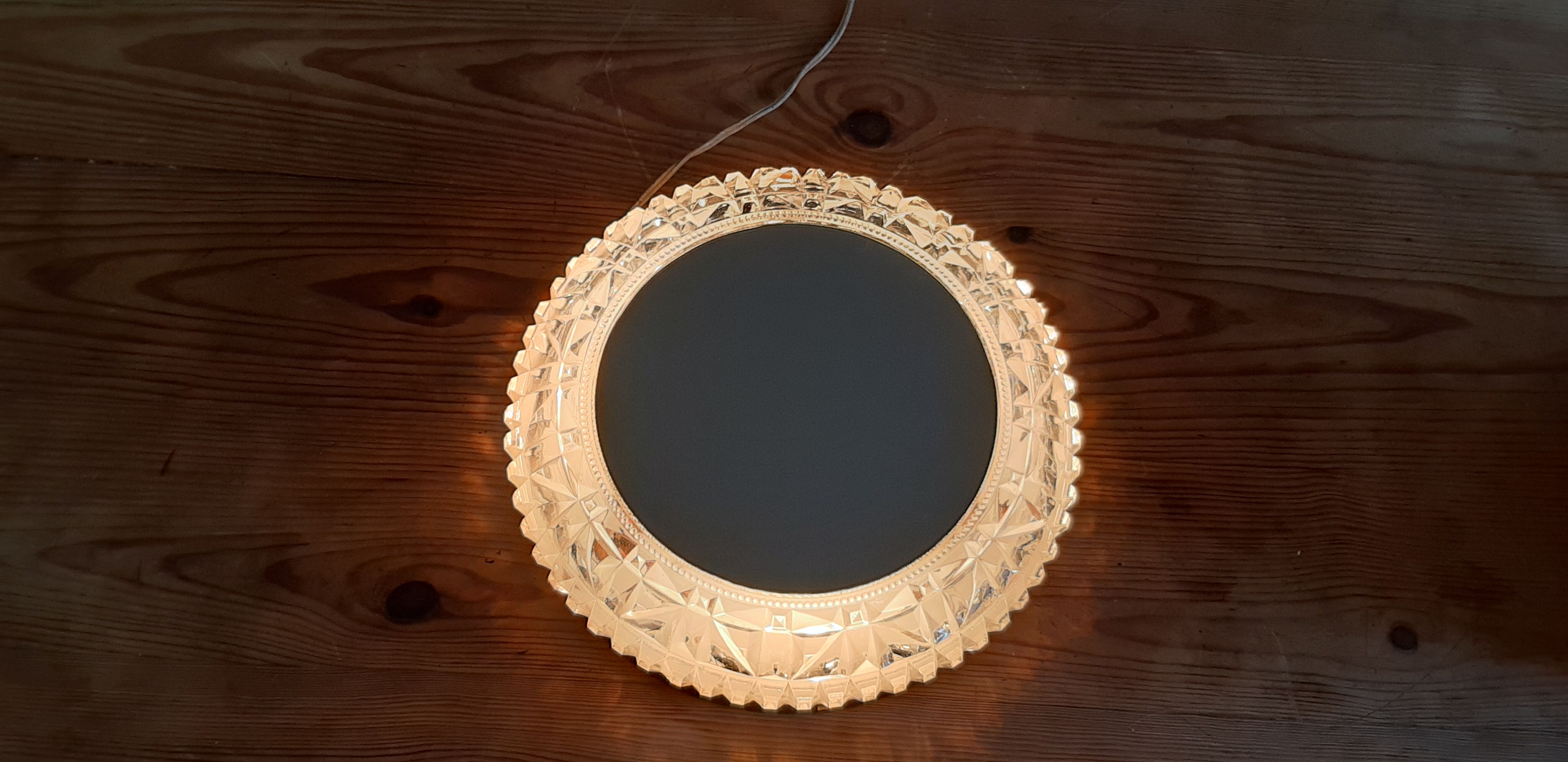 Wall lamp vintage metal glass and mirror