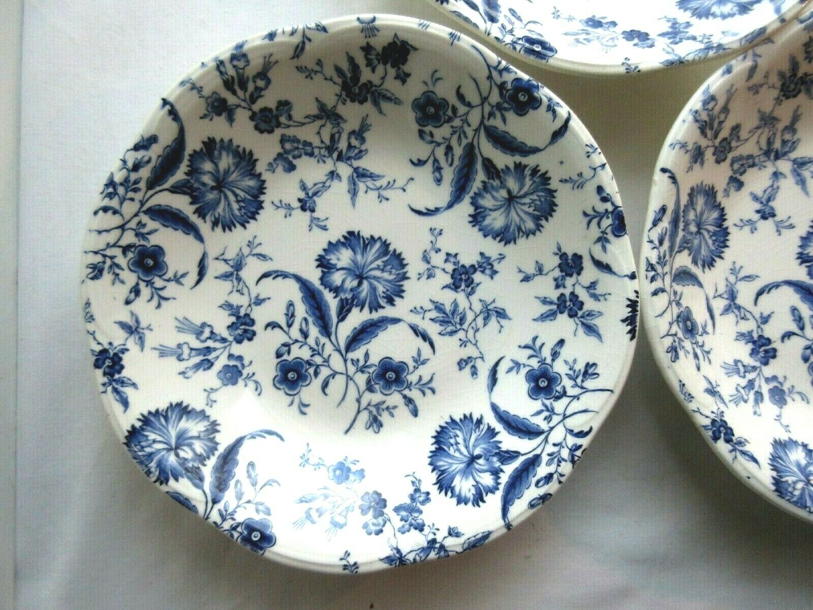 4 plates caps gien art deco model eyelets in blue