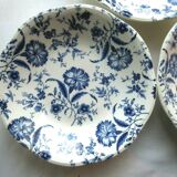 4 plates caps gien art deco model eyelets in blue