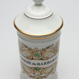 Pharmacy jar "Gum of Barbary", in Limoges porcelain