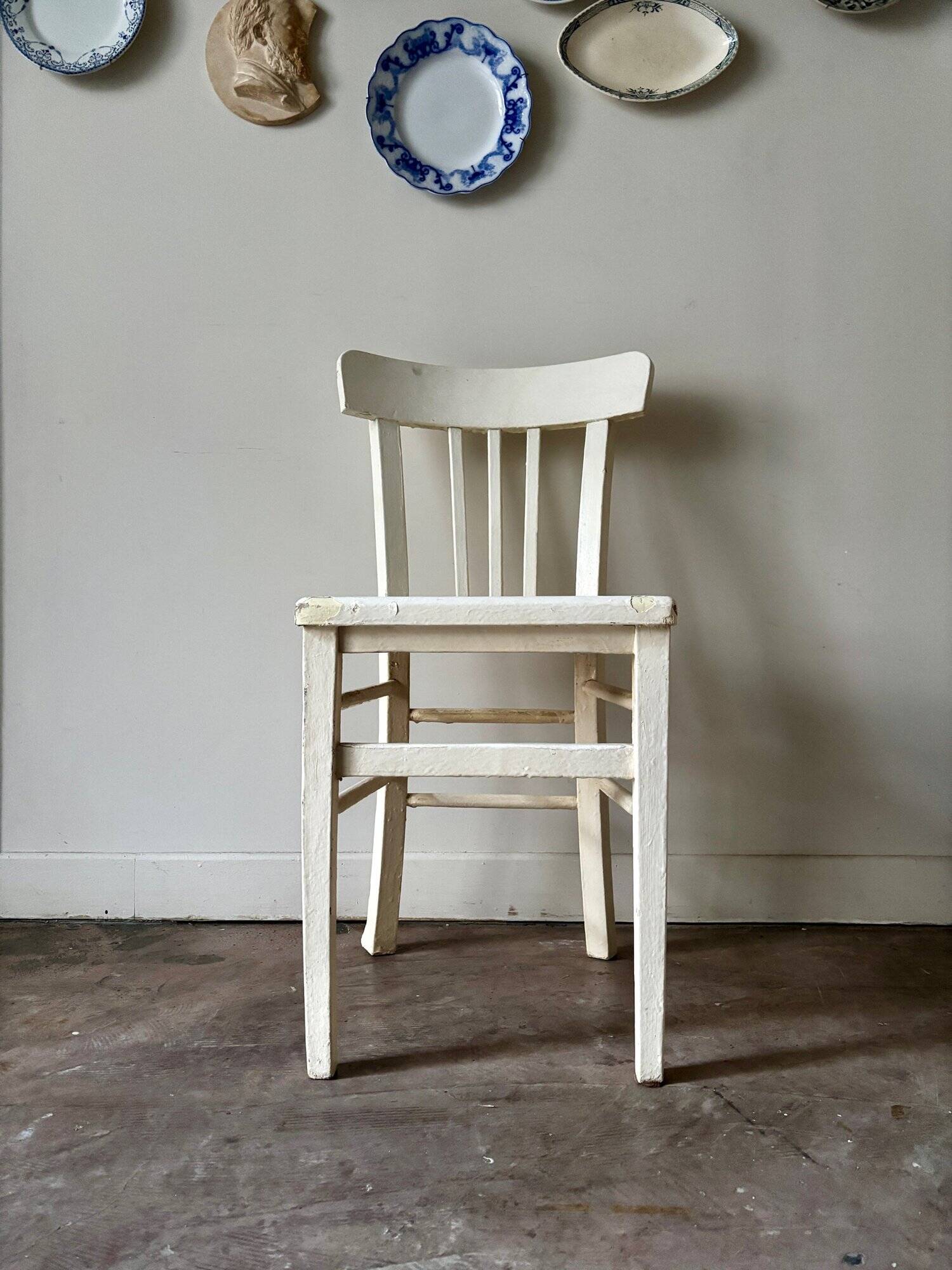 White wooden bistro chair