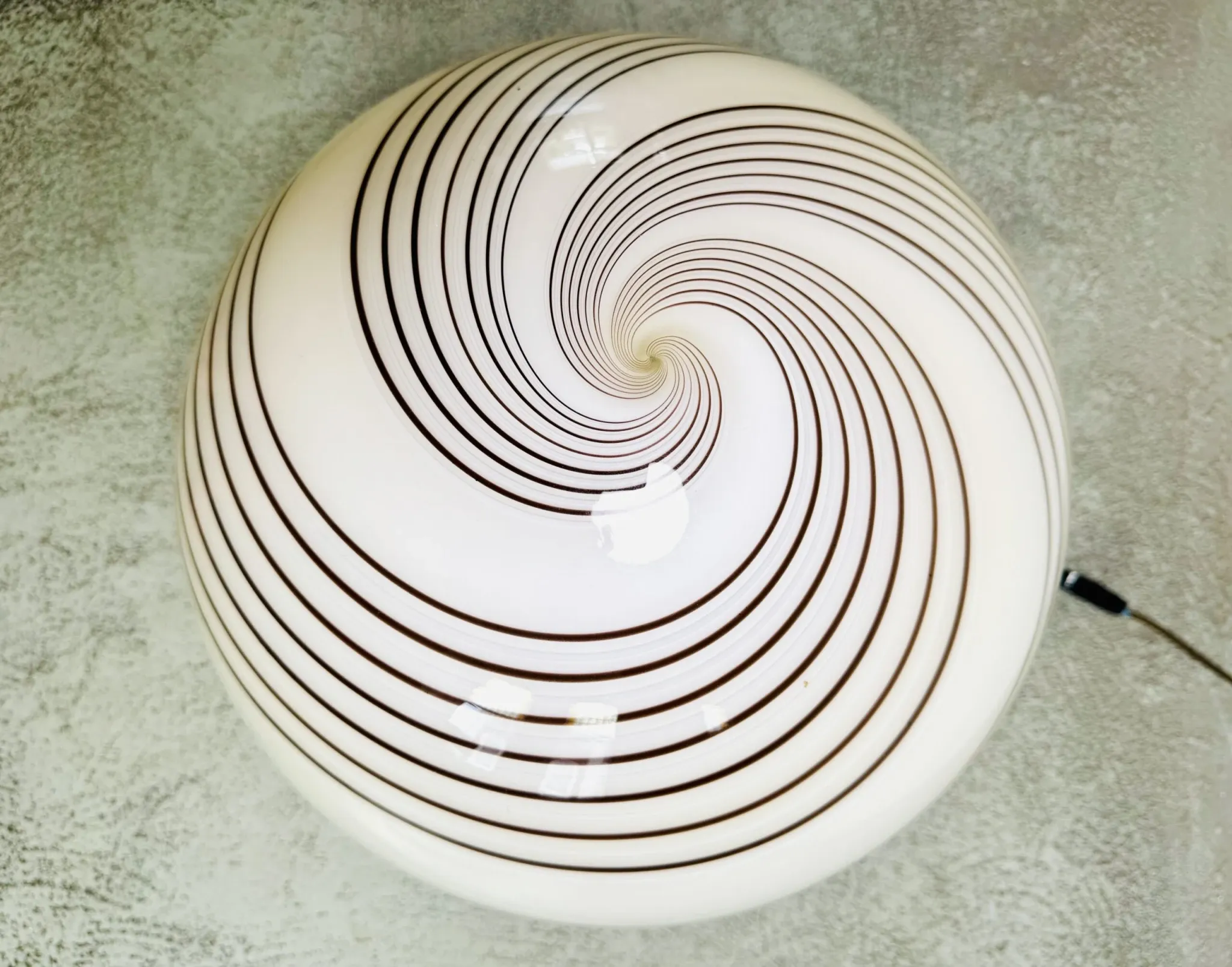 Serie 6000 Swirl Sphere Table Lamp By Zonca Voghera, Italy, 1970S