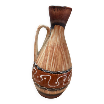 Vase W Germany Allemagne céramique soliflor marron beige