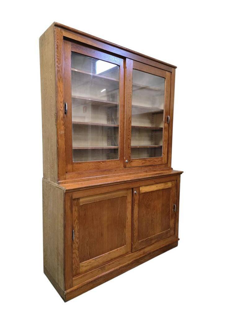Vintage wooden display cabinet / school cabinet / apothecary cabinet