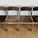 Suite de 4 chaises Sigma vintage en chrome et velours – design années 70