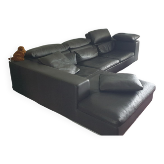 Sofa right angle rochebobois buffalo leather