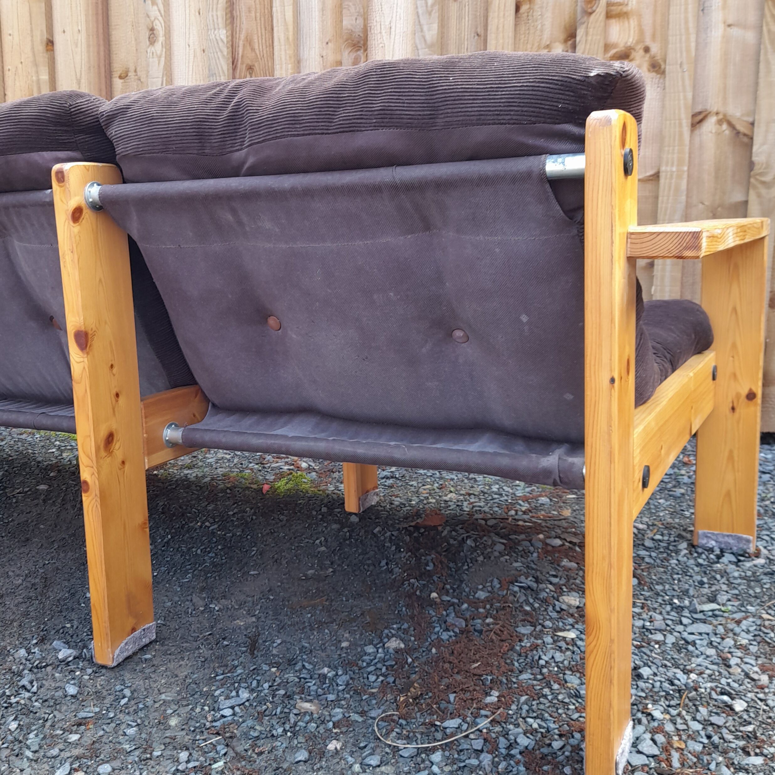 Sofa 1970 Ekström suede vintage design, Swedese edition