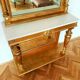 Table console victorienne en bois doré avec miroir et plateau en marbre, Autriche 1880s