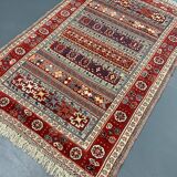 Vintage Style Red Kilim Rug Wool Handmade Tribal Flatweave 167x108cm