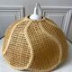 Lotus suspension / rattan petal and vintage beige canning 60s-70s