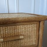 Rattan and wicker chest of drawers
