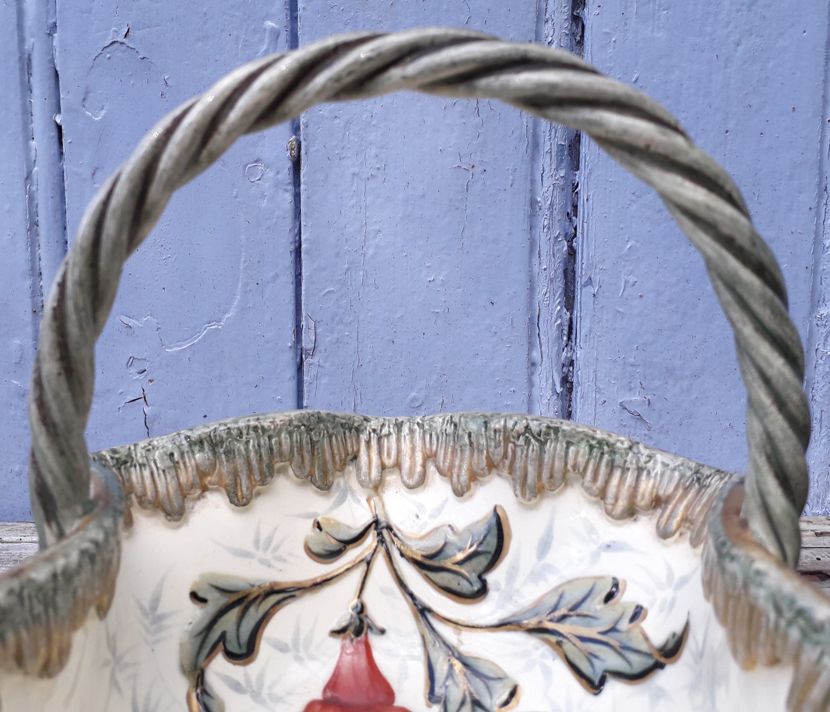 Basket trinket bowl Keller and Guerin Lunéville art nouveau