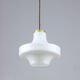Mid-century white & brass pendant lamp