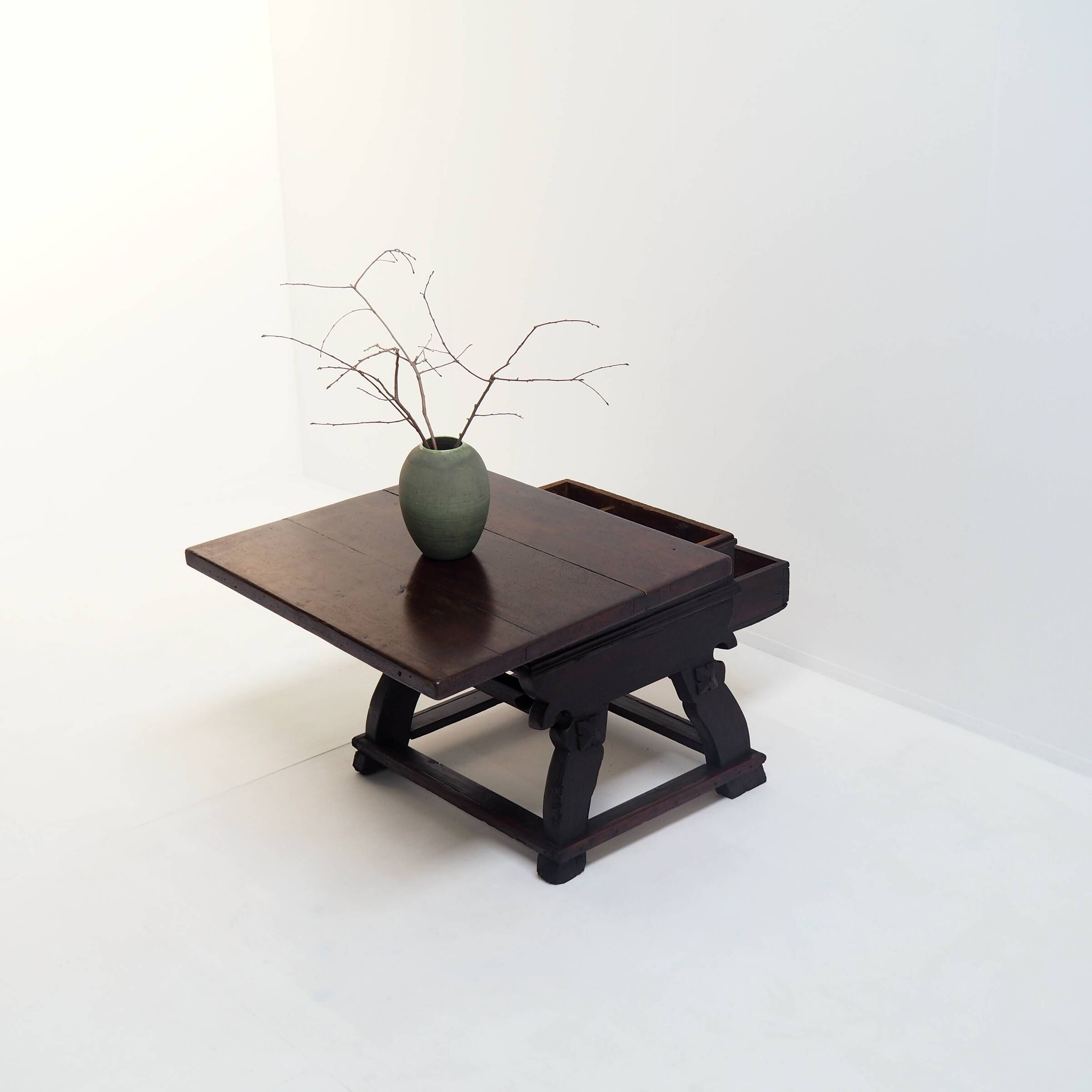 Antique Banker’s Rent Table with Sliding Top, 18th Century