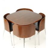 Compact dining area "fusion" table & 4 chairs