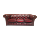 Canapé chesterfield bordeaux 3 places