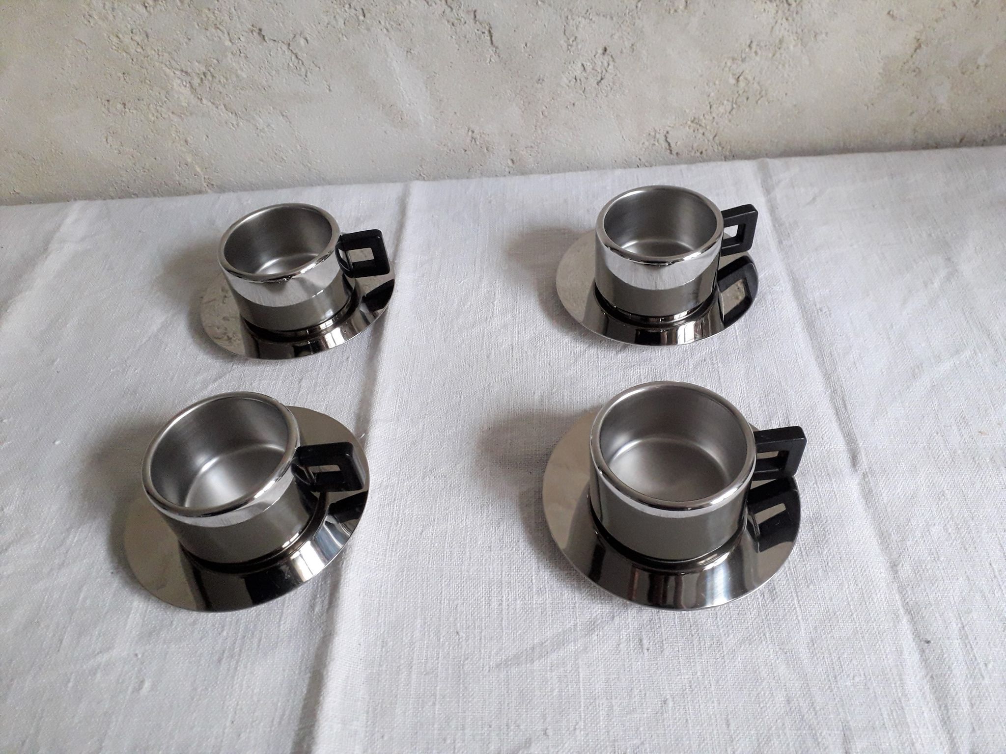 Set of 4 cups Casalinghi Sto made in Italy stainless steel 18/10
