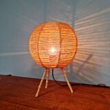 Vintage rope tripod lamp, 60s