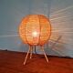 Lampe tripode vintage en corde, années 60