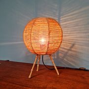 Lampe tripode vintage en corde, années 60