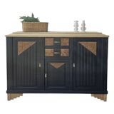 Black and wood art deco sideboard