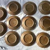 11 Dessert plates Brenne, speckled with caramel