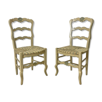 Pair of mulched Provencal chairs