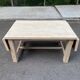 Table de ferme extensible à volets rénovée en bois massif 140-200cm