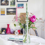 Bougie peinte à la main rose