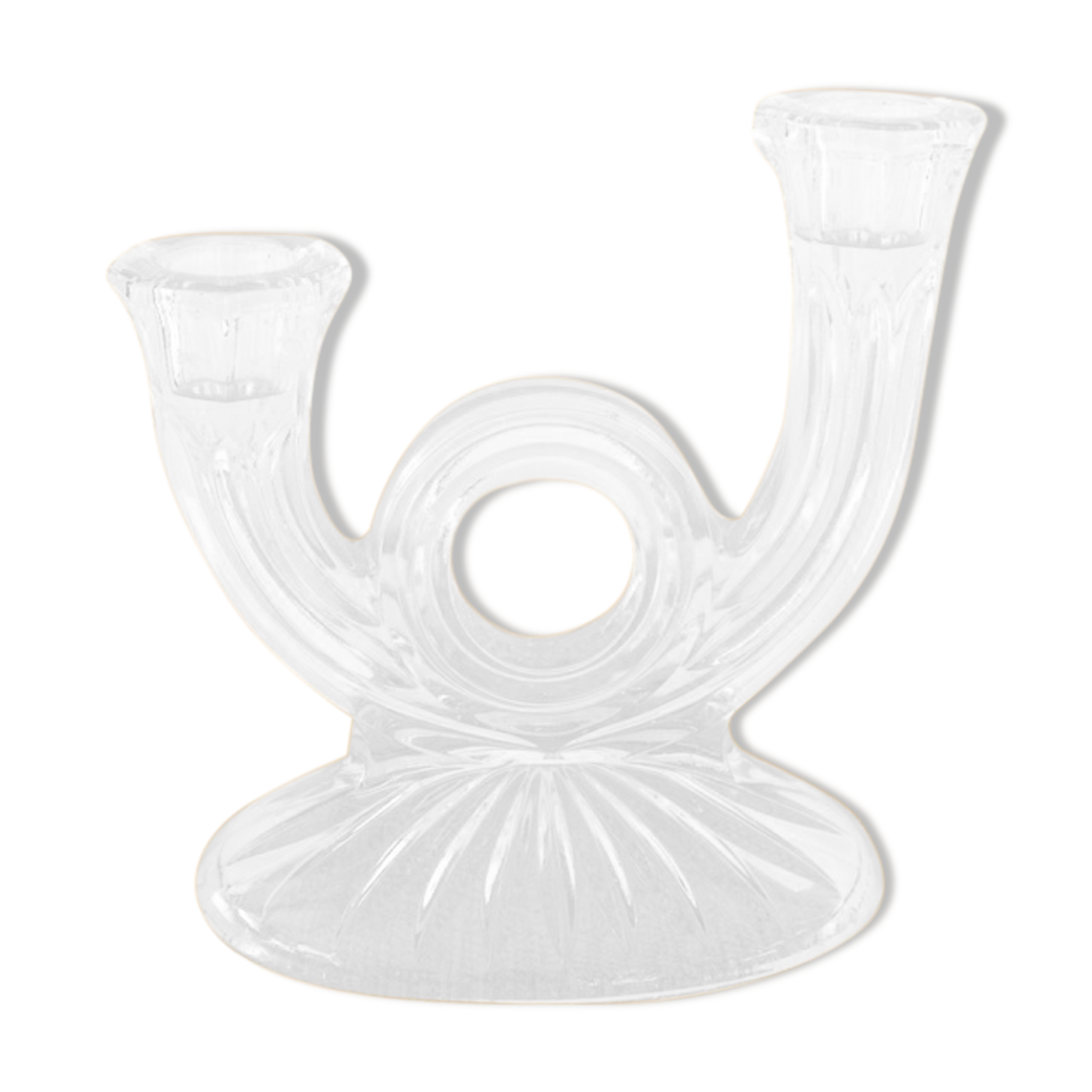 Transparent glass candle holder