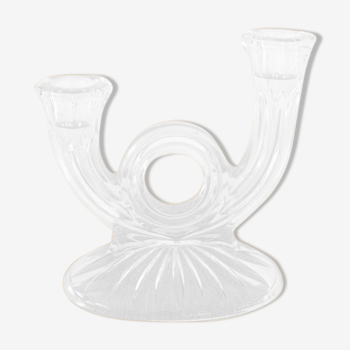 Transparent glass candle holder