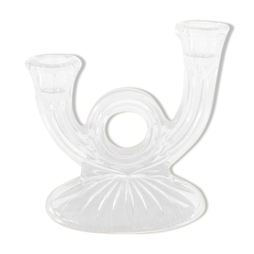 Bougeoir en verre transparent