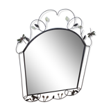 Mirror of shape with flower and dragonfly patterns