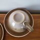 Ensemble de 2 grandes tasses et sous-tasse en grès Longchamp