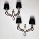 Genet and Michon pair of art deco wall sconces, bronze